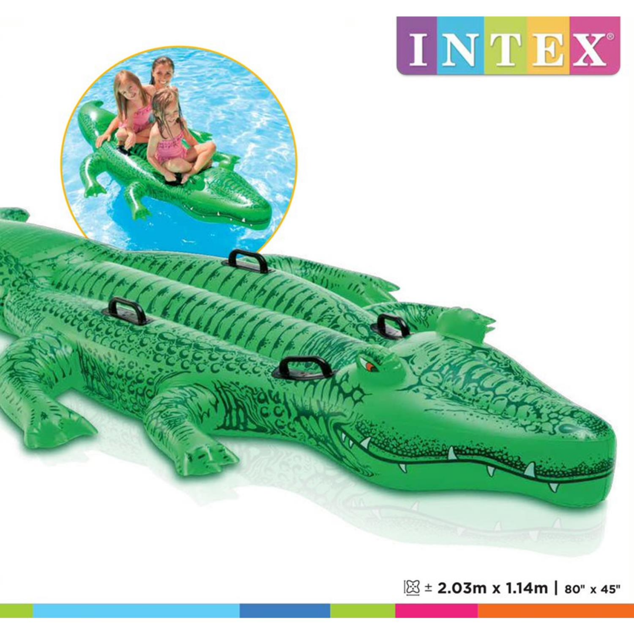 Intex Reittier Krokodil aufblasbar Luftmatratze 203 cm 58562