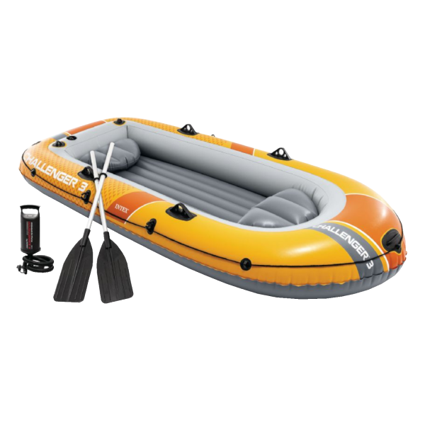 Intex 66313 Challenger 3 Schlauchboot Set 295x137x43 cm inkl. Paddel und Pumpe