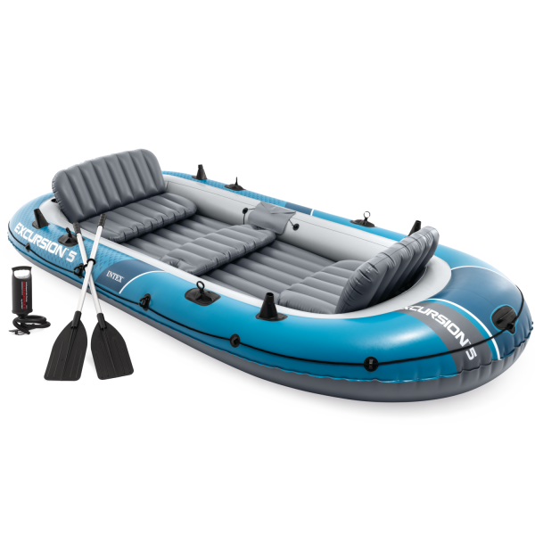 Intex 66325 Excursion 5 Schlauchboot 366x168x43cm Angelboot inkl. Paddel + Pumpe