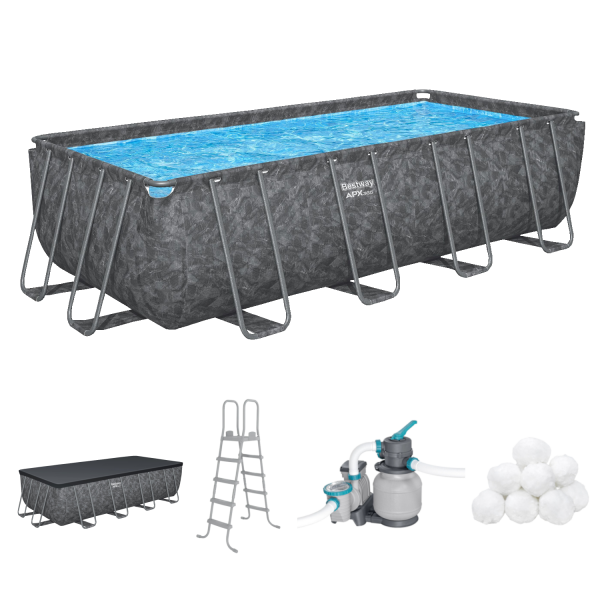 Bestway 561KA APX365 Frame Pool Komplett-Set 549x274x132cm, Winterfestes