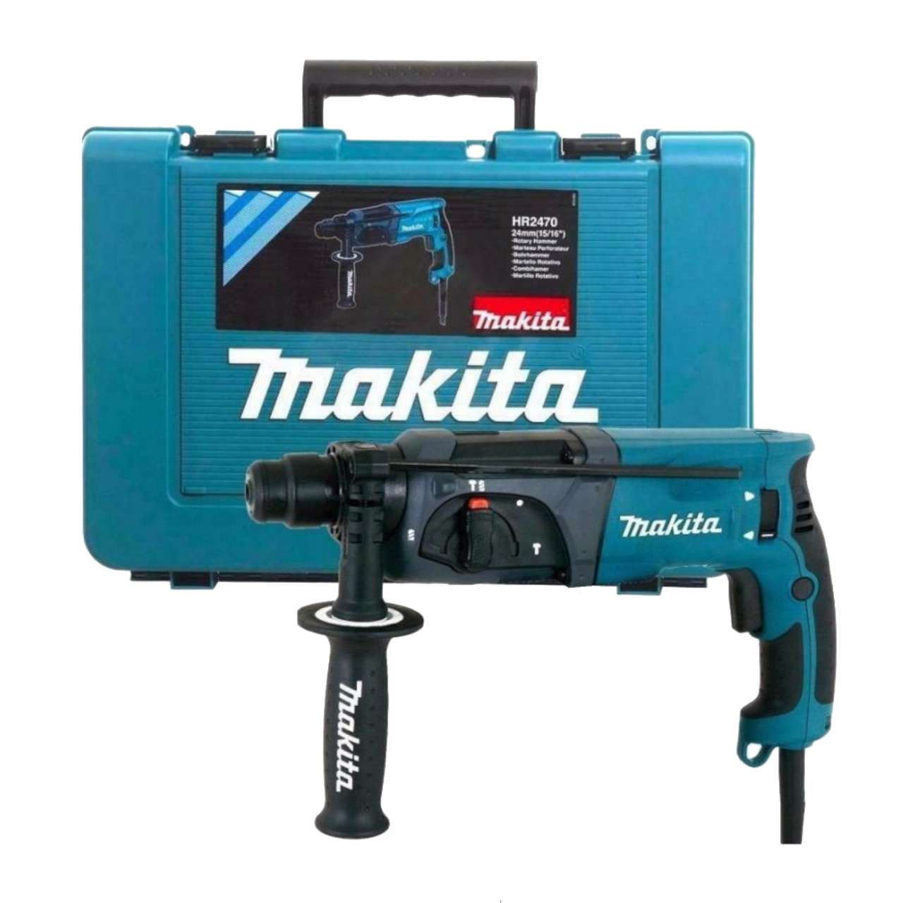 Makita Kombihammer HR2470 Bohrhammer im Koffer zum Bohren Hammerbohren Meißeln