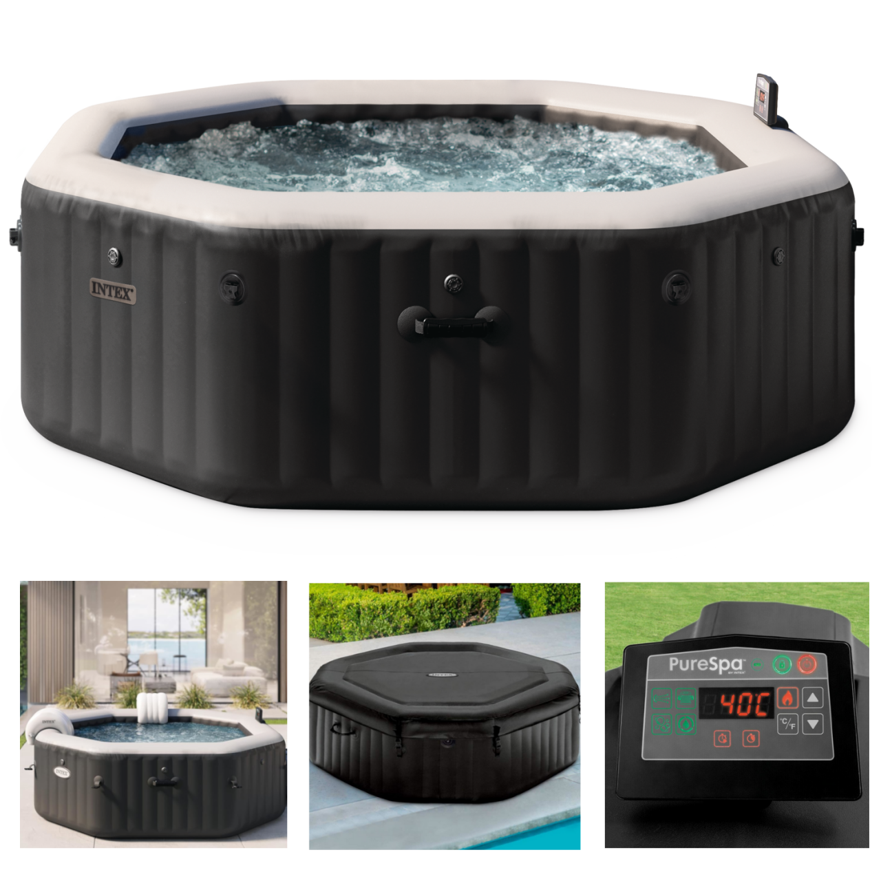 Intex 28462 Whirlpool Pure SPA Bubble Jet Massage aufblasbar 6 Personen