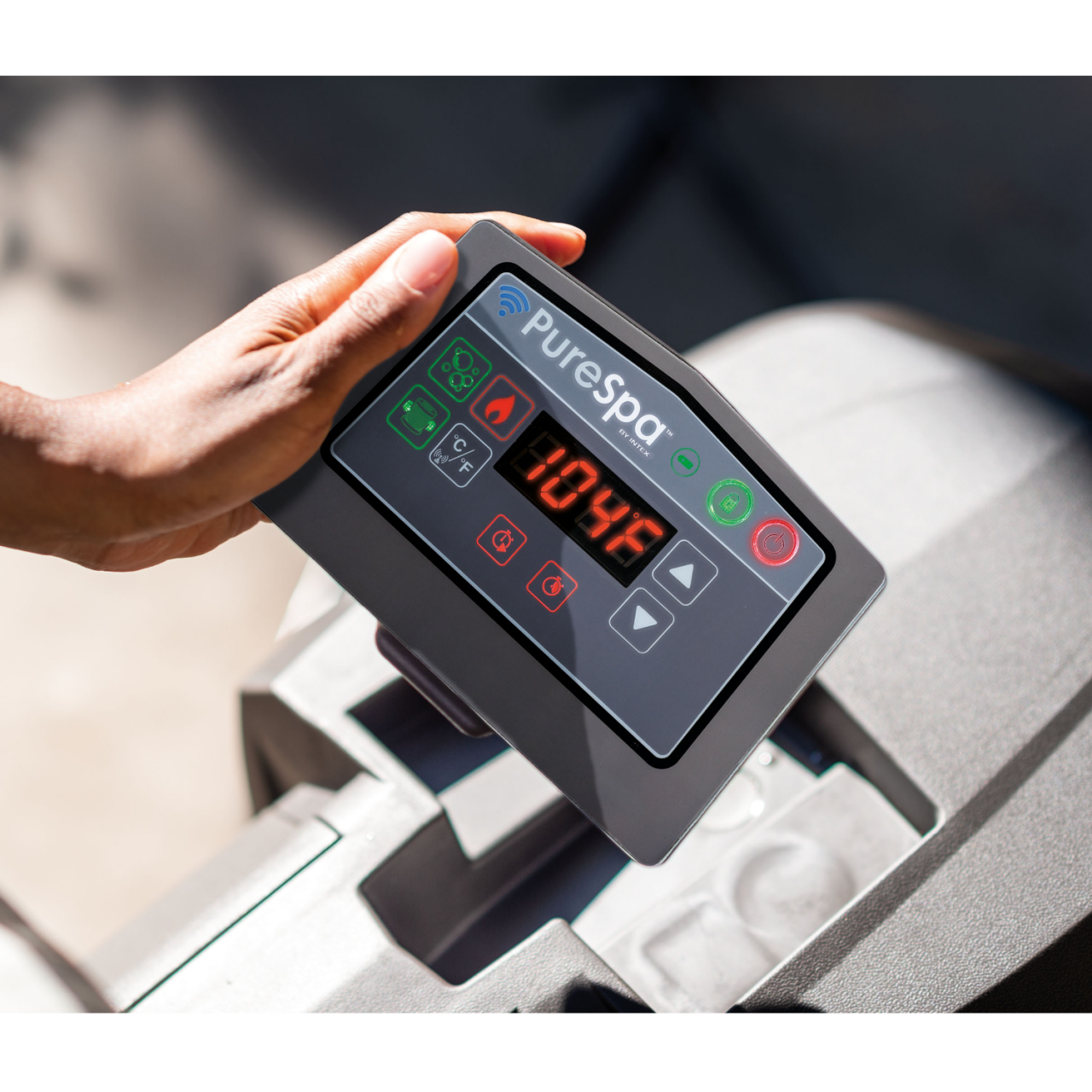 Intex 28440 Whirlpool Pure SPA Bubble Massage GreyWood 196x71 cm aufblasbar