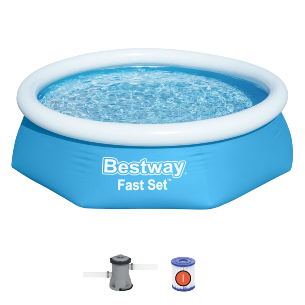 Bestway 57450 Fast Set Pool Swimmingpool 244x61cm Filterpumpe Filterkartusche