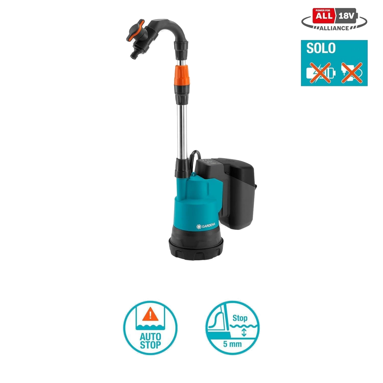 Gardena 14602-20 Akku-Regenfasspumpe 2000/2 18V P4A Ready-To-Use Set