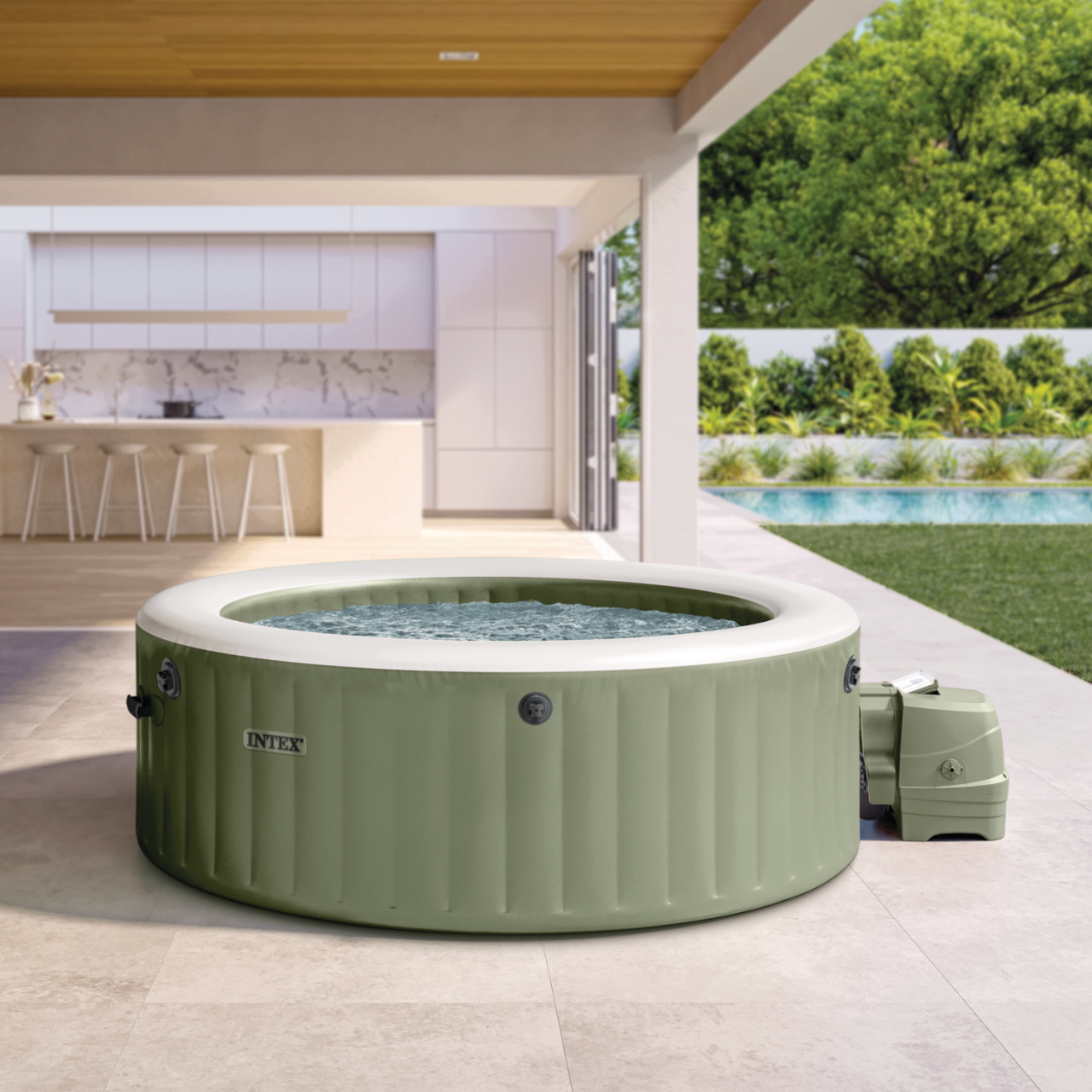 Intex 28428 Whirlpool Pure SPA Bubble Massage 216x71 cm aufblasbar 6 Personen