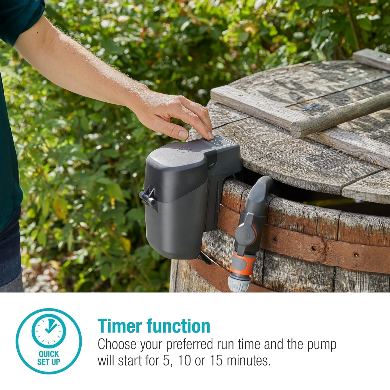 Gardena 14602-20 Akku-Regenfasspumpe 2000/2 18V P4A Ready-To-Use Set