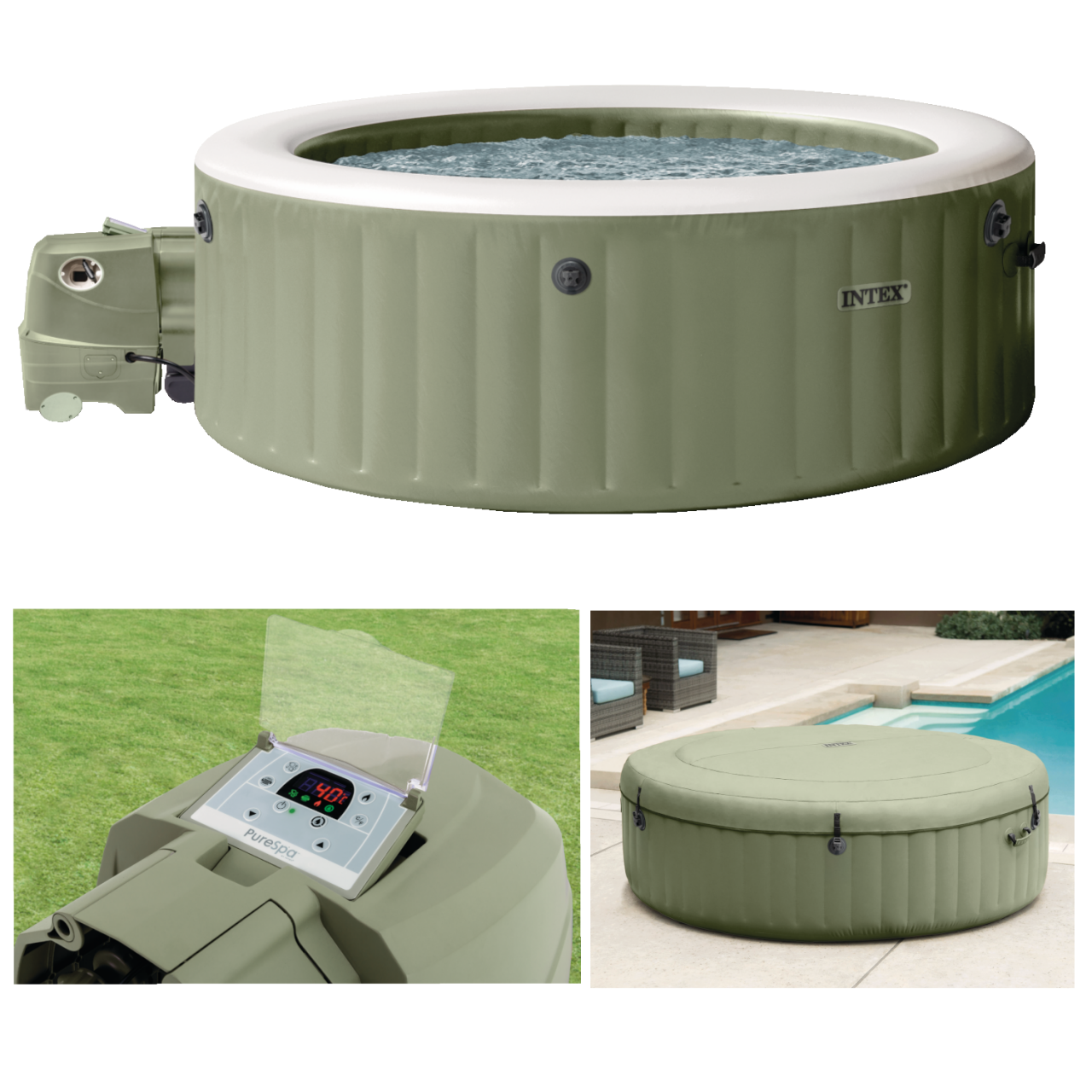 Intex 28428 Whirlpool Pure SPA Bubble Massage 216x71 cm aufblasbar 6 Personen