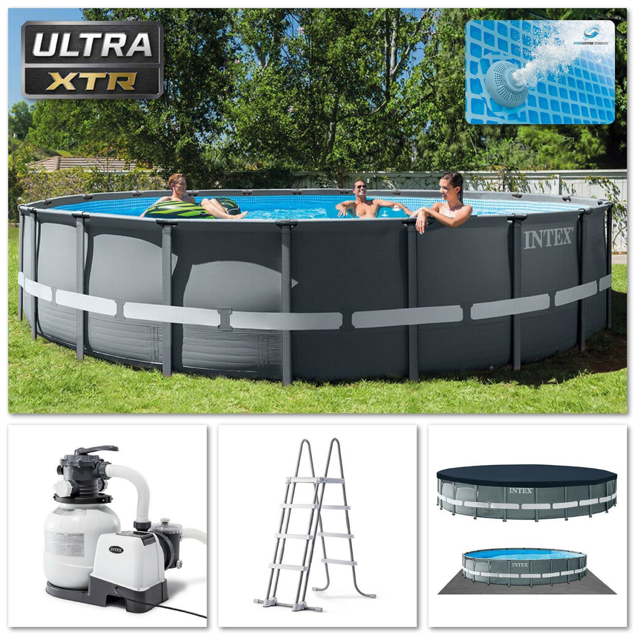 Intex Swimming Pool XTR Ultra Frame Pool Set Ø610x122cm Rondo Komplett-Set 26334