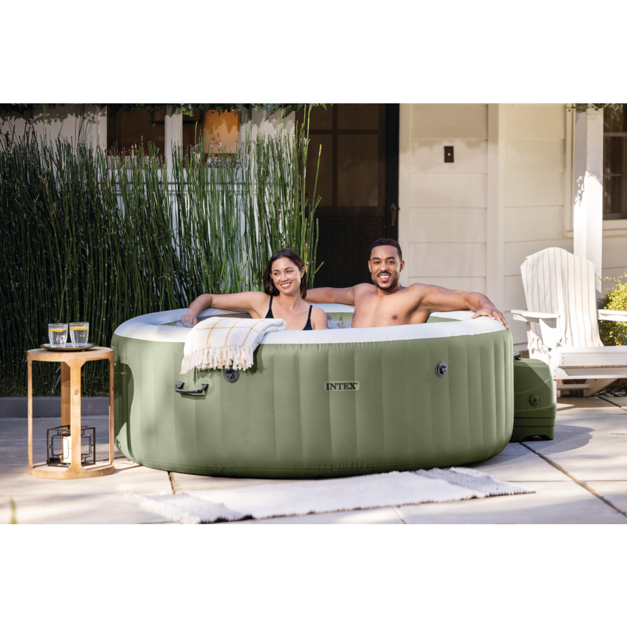 Intex 28426 Whirlpool Pure SPA Bubble Massage 196x71 cm aufblasbar 4 Personen
