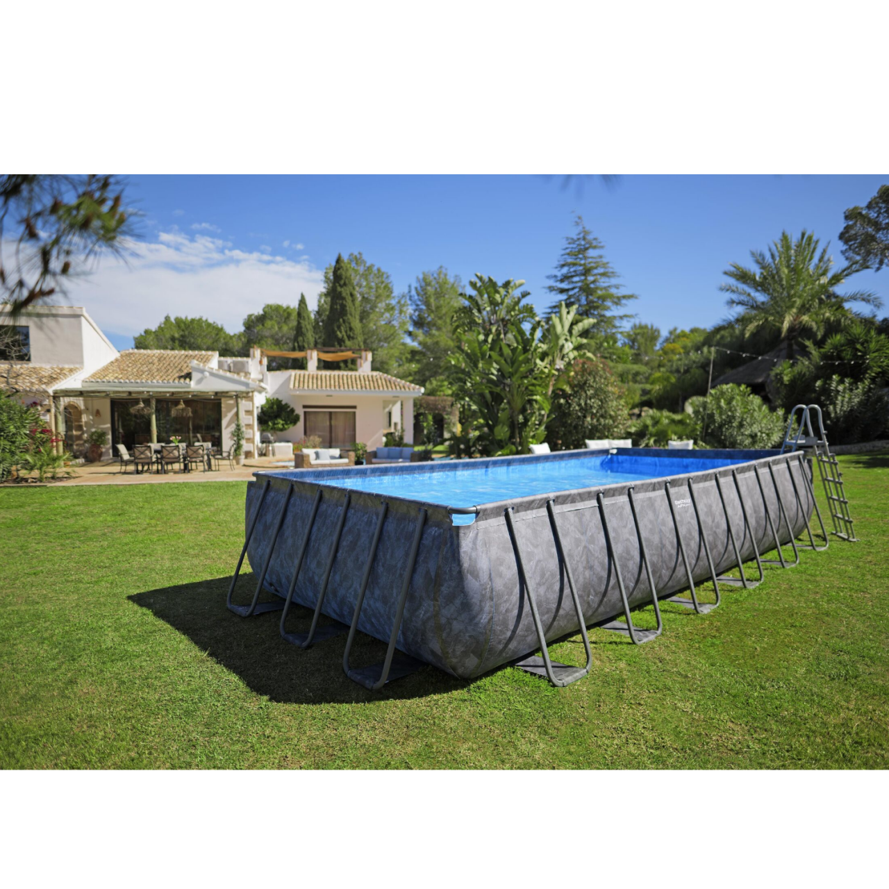 Bestway 561KG APX365 Frame Pool Komplett-Set 732x366x132cm,Winterfestes