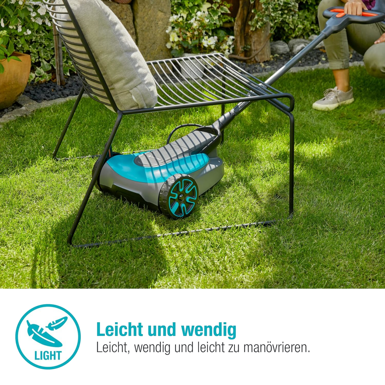 Gardena 14620-20 Akku-Rasenmäher HandyMower 22/18V P4A Ready-To-Use Set Mäher