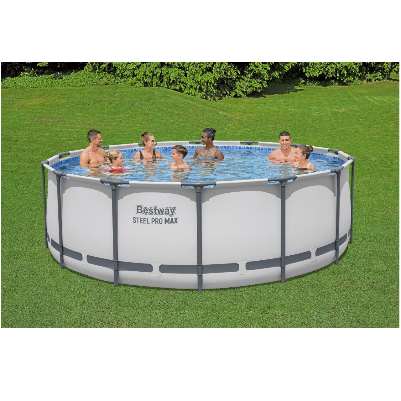 Bestway 5612X Steel Pro MAX Frame Pool Set Ø427x122cm Pumpe Leiter Abdeckplane