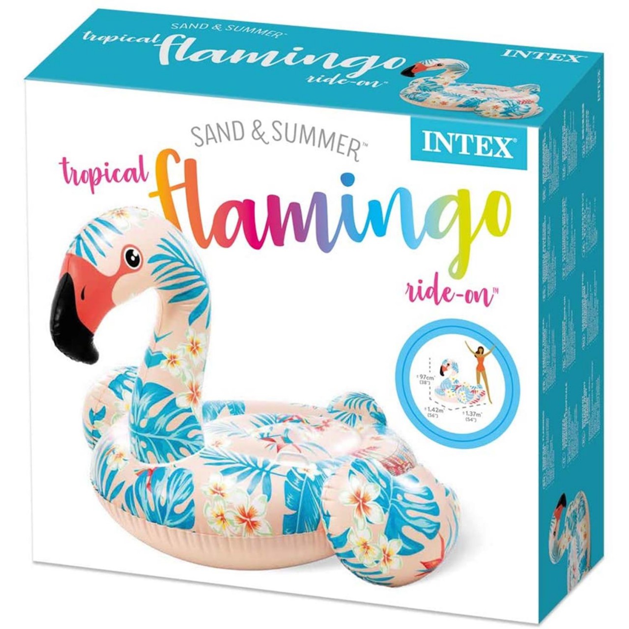 Intex Tropical Flamingo Badeinsel Schmimmliege Luftmatratze 142x137x97 cm 57559