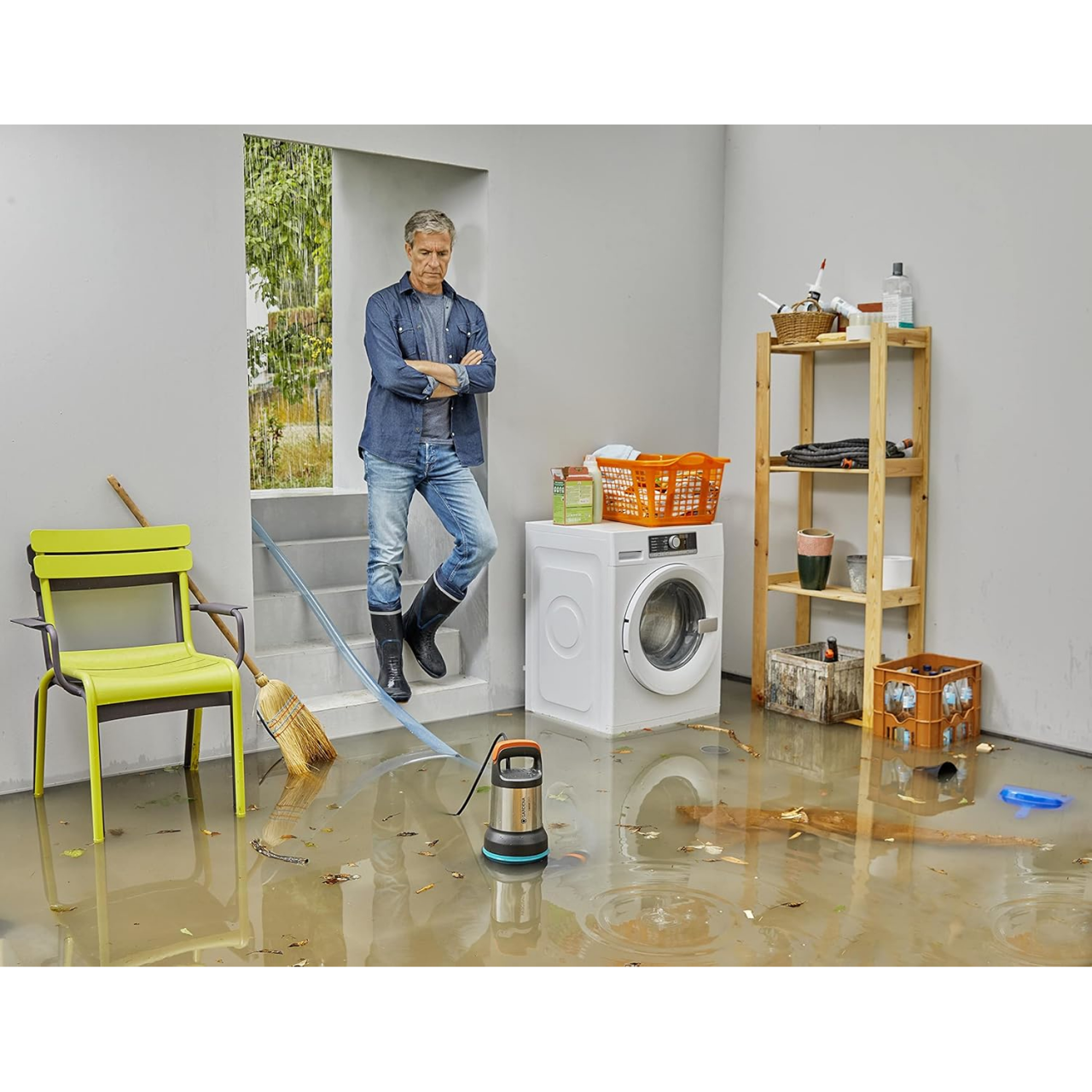 Gardena 9048-20 Klar-/Schmutzwasser-Tauchpumpe 15000 l/h Entwässerungspumpe