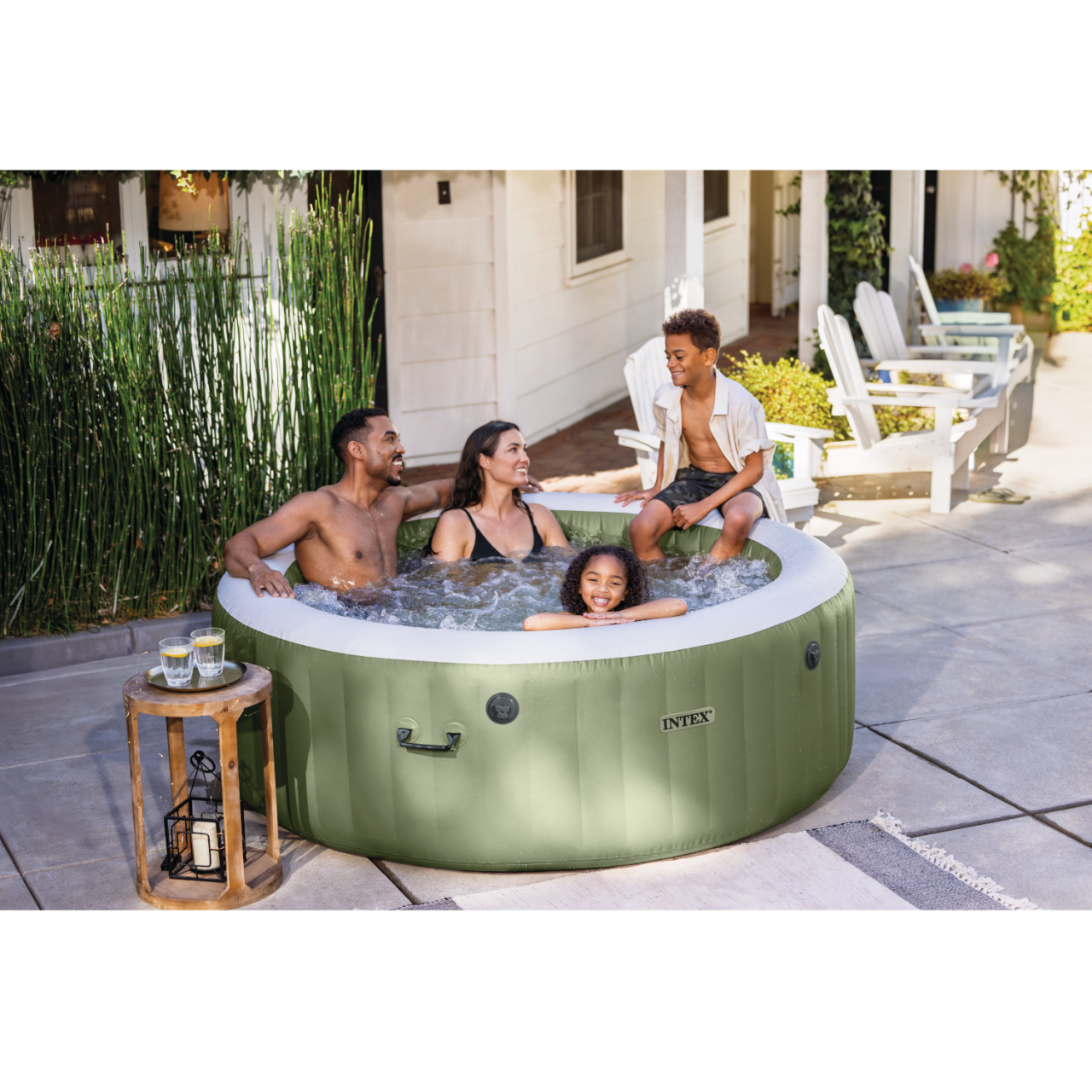Intex 28426 Whirlpool Pure SPA Bubble Massage 196x71 cm aufblasbar 4 Personen