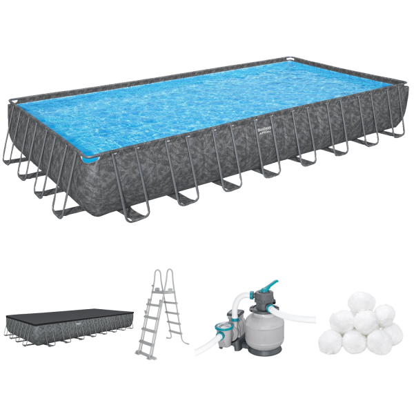 Bestway 561KJ APX365 Winterfestes Frame Pool Komplett-Set 956x488x132cm