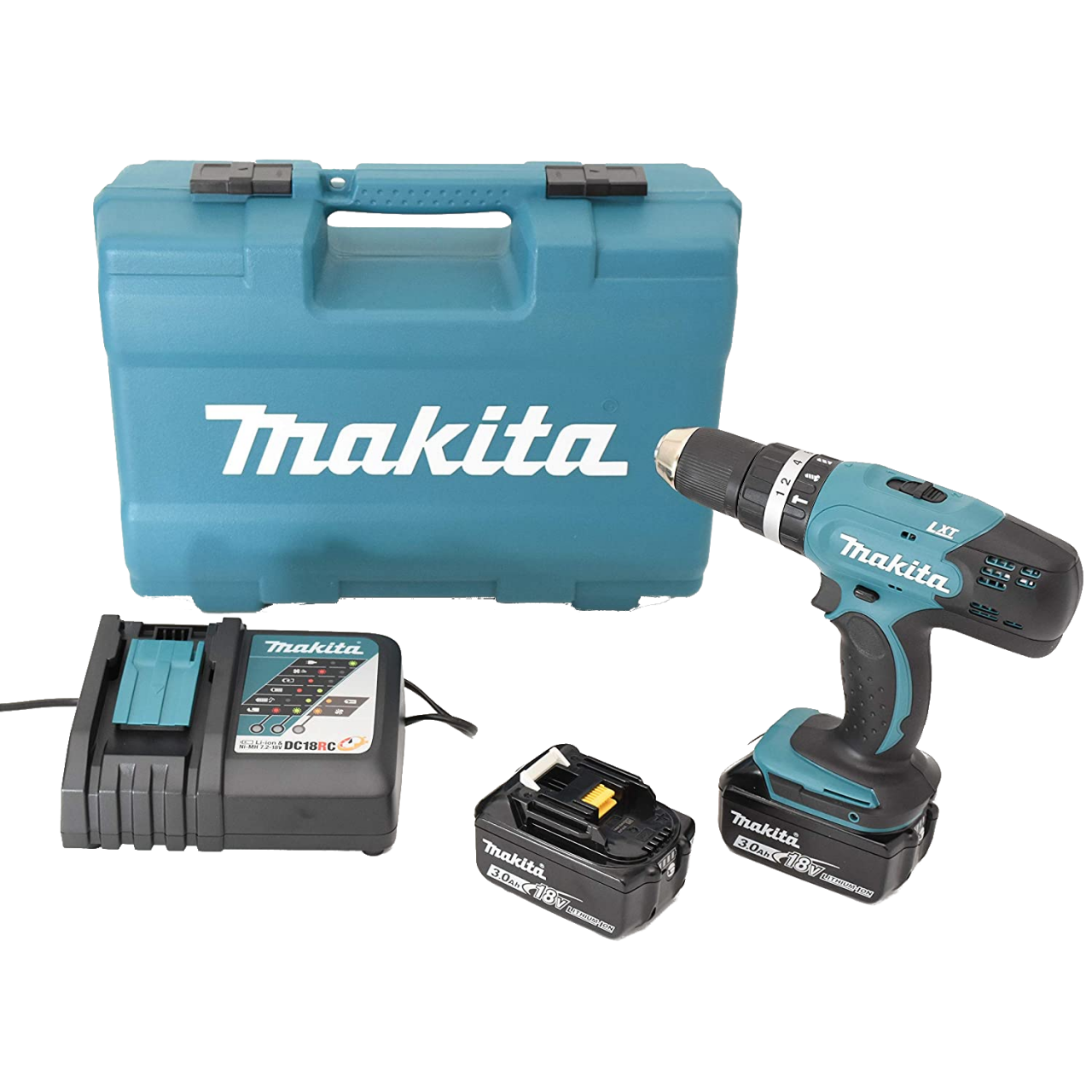 Makita Akku-Schlagbohrschrauber im Transportkoffer DHP453RFX4 Set Bohrschrauber