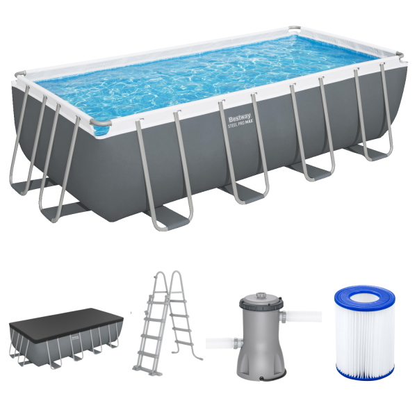Bestway 56670 Power Steel Rectangular Frame Pool Set 488x244x122cm