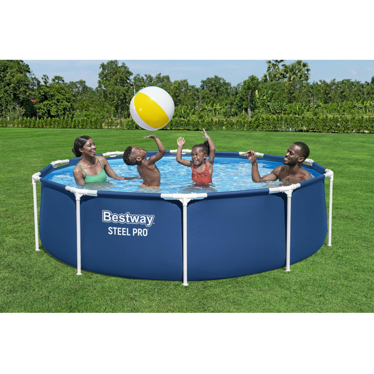 Bestway 56679 Steel Pro Frame Pool Set rund mit Filterpumpe 305 x 76 cm