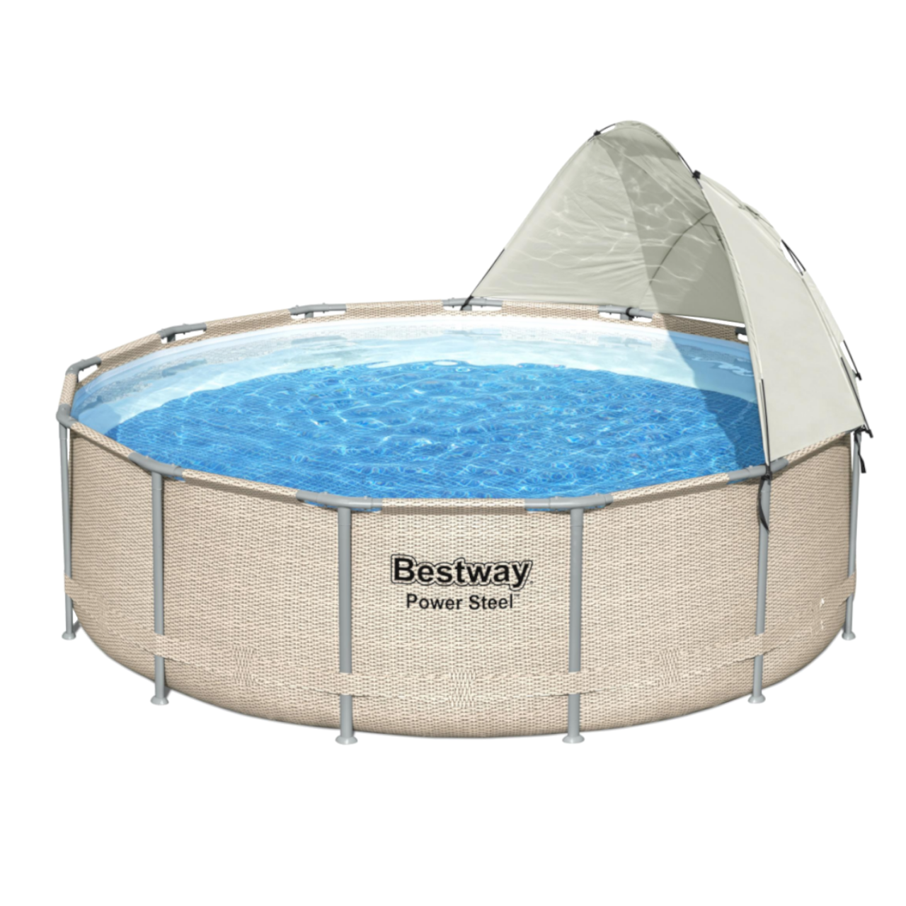 Bestway Flowclear Sonnenschutzdach Pooldach für Stahlrahmenpools rund Ø305-549cm