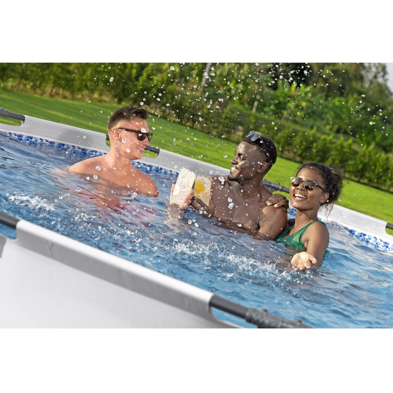 Bestway 56418 Frame Pool Steel Pro Set 366x100 cm mit Filterpumpe 2.006l/h