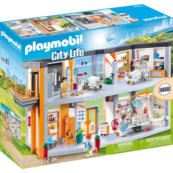 Playmobil City Life 70190 Großes Krankenhaus mit Einrichtung