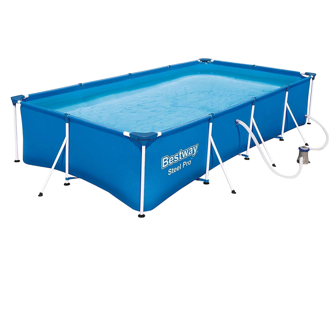 Bestway 56424 Frame Pool Steel Pro mit Filterpumpe Schwimmbecken 400x211x81cm